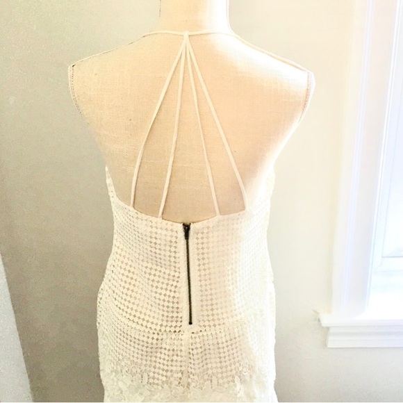 ASTR The Label White Lace Spaghetti String Back Mini Dress Small - Picture 3 of 8